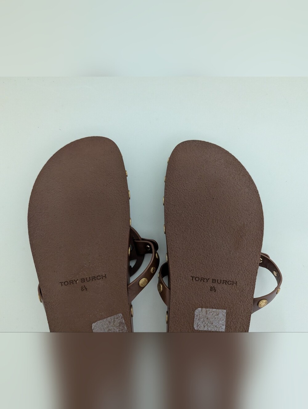 EUC! Tory Burch Miller Coin Sandals In Brown And Gold Size 8.5 - Picture 15 of 16